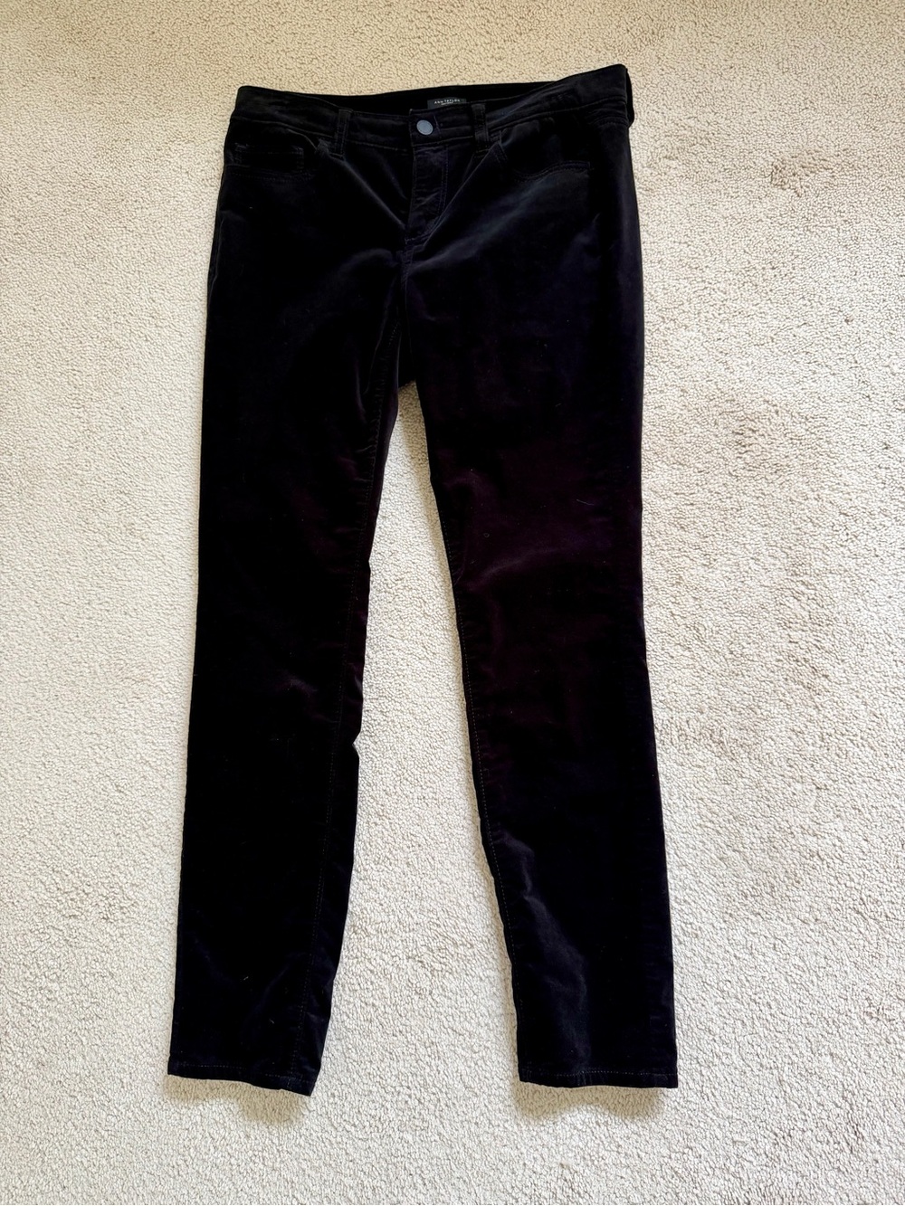 Ann Taylor Black Skinny Velvet Jeans 8P